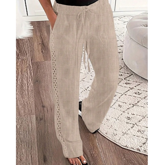 Minimalist Stretchy Waist Pocket Straight Leg Trouser Pants - Picture 2 of 6